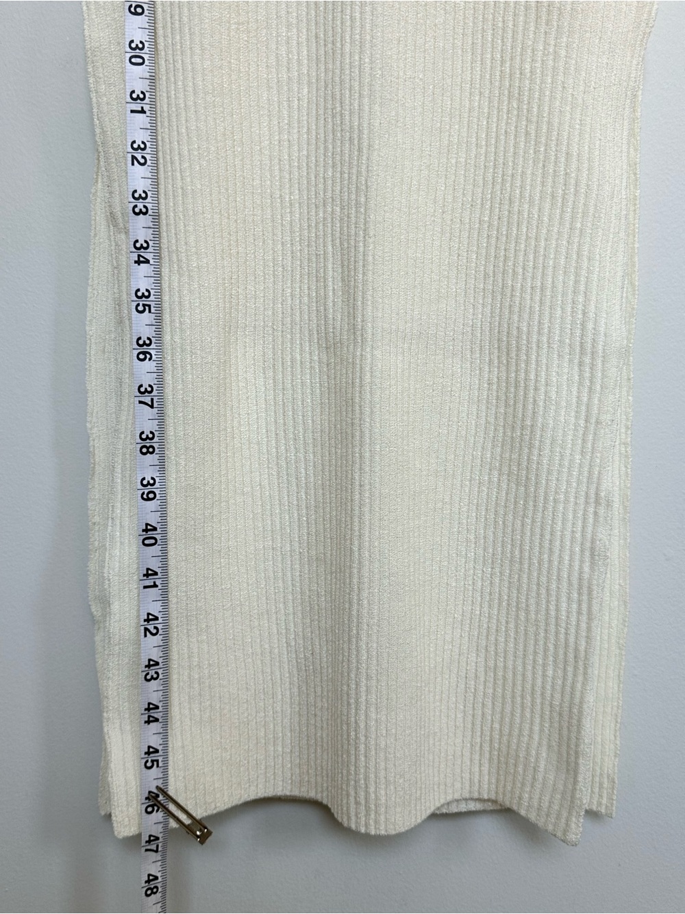 Flook The Label Skylar Off White Ivory Ribbed Cutout Midi Dress Women’s Size S - Picture 8 of 17